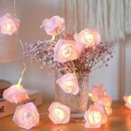 One94Store Rose Flower LED String Fairy Light, 14 LED 3 Meter Night Light for Home Decor, Plastic Rose String Lights for Bedroom, LED Light for Indoor & Outdoor Decoration (Pink, Plug-in) - Fast Shipping to USA & Canada - Image 2