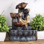 Global Grabbers Polyresin Table Top Indoor Outdoor Water Fall Fountain with LED Lights Home Decor Decoration Gift Gifting Items-GOL_GRY-SF12-(000) - Fast Shipping to USA, Canada & India - Image 2