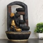 Global Grabbers Polyresin Table Top Indoor Outdoor Water Fall Fountain with LED Lights Home Decor Decoration Gift Gifting Items-GOL_GRY-BG27-(000) - Fast Shipping to USA, Canada & India - Image 4