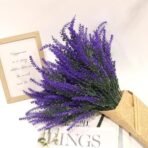 VRB Dec Plastic 6 Pcs Artificial Lavender Flowers For Decoration/Flowers For Decorations/Artificial Flowers For Vase/Flower Bouquet/Flowers For Home Decor,Diwali,Christmas (Lavender Sticks) - Fast Shipping to USA & Canada - Image 2