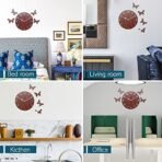 Sehaz Artworks Simple-Butterflies Manufactured Wood 10 inch Designer Wall Clock for Home and Kitchen - Brown (BRWN) - Fast Shipping to USA & Canada - Image 3