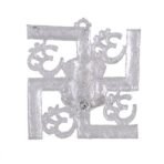 JaipurCrafts Aluminium Wall Hanging of Lord Ganesha On Swastik with Om Showpiece - (22.86 cm, Silver) - Fast Shipping to USA & Canada - Image 2