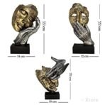 Xtore Human Face Decorative Statues | Handcrafted and Hand Painted (Pack of 3, Gold & Silver) - Fast Shipping to USA & Canada - Image 4