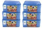 JaipurCrafts 6 Pieces Quilted Polka Dots Cotton Saree Cover Set, Blue (45 x 30 x 20 cm) - Fast Shipping to USA & Canada - Image 2