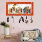 JaipurCrafts HD UV Rajasthani Art Work Key Holder for Home/Office Decor-Keychain Holder for Wall Decor, Decorative Items for Home Decor (Red) - Fast Shipping to USA & Canada - Image 4