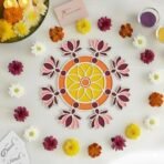 Craftvatika Rangoli Design for Diwali Decoration Item for Home and Diwali Gifts - 11.3 Inch Rangoli Stencils for Office & Living Room, Hall Diwali Festival Item (Lotus Design 11.3 Inch) - Fast Shipping to USA & Canada - Image 2