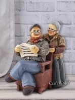 CraftVatika Resin Dada Dadi Romantic Couple Miniatures, 5.5 x 5.5 x 3.5 inches, Multicolor - Fast Shipping to USA & Canada - Image 2