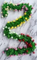 VRB Dec 1 Pcs Artificial Flowers Vine Blossom/Roses Garland Fake (6 Ft) Flowers Fabric Roses/Blossom Garland For Wedding Decor Diwali/Ganpati/Garden Wall Valentine (Multi Orchid Garland Vines), 6 Feet - Fast Shipping to USA & Canada - Image 2