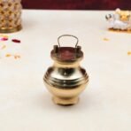 Brass Kamandal | Gangajali | Kalash | Lota | With Lid for Gangajal | Holy Water Pot For Temple & Home and All Poojas, Rituals, Ceremonies (Capacity :100ml | Size :7.5cm | Weight :97gm Approxe) - Fast Shipping to USA & Canada - Image 3