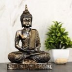 Global Grabbers Polyresin Sitting Buddha Idol Statue Showpiece for Home Decor Decoration Gift Gifting Items-A_ORG- BS2-(00), Orange - Fast Shipping to USA, Canada & India - Image 2