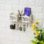 Webelkart Antique Wall Mounted Key Holder for Home/Office Decor/Key Hanger for Wall Decor, Key Stand for Home,Key Chain Decorative Item for Home Jay Shree Radhe Designer Key Holder(11.5" Inches) - Fast Shipping to USA & Canada - Image 2