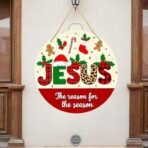 Webelkart Premium Christmas Jesus Wall Hanging for Home Decor, Round Holiday Themem,Wall Hanging for Christmas Decor,(10" Inches) - Fast Shipping to USA & Canada - Image 3