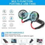 One94Store Portable Neck Fan - 1200mAh USB Rechargeable, 3-Mode, 7-Blade, Hands-Free Wearable Cooling New Fan, Up to 3 Hours Use for Travel, Office, Outdoor, Sports & Home (Black) - Fast Shipping to USA & Canada - Image 3