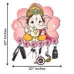 Webelkart Premium Printed Wooden Cute Ganesha Key Holder for Home/Office Decor, Key Hanger for Wall Decor. (10" Inches) - Fast Shipping to USA & Canada - Image 4
