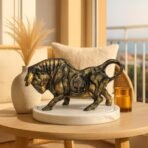 Xtore Brass Finish Bull Resin Statue for Home Decor (Pack of 1, Golden and Black) - Fast Shipping to USA & Canada - Image 5