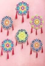 VRB Dec 6 pcs Lippan Art Wall Decor for Ganpati Decoration, Home Wall Hanging, Multicolor Circular Lippan - 6 Pcs - Fast Shipping to USA & Canada