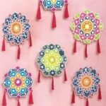 VRB Dec 6 pcs Lippan Art Wall Decor for Ganpati Decoration, Home Wall Hanging, Multicolor Circular Lippan - 6 Pcs - Fast Shipping to USA & Canada