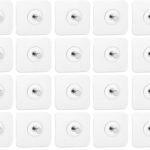 Xtore Wall Sticker Hooks | Ready to Hang Adhesive Hooks | Strong Sticky Hooks for Keys, Towels, Bags | No Drilling Required | White Square Design - Pack of 20 - Fast Shipping to USA & Canada