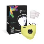 Xtore Certified N99 FDA CE Washable Mask with Replaceable 5 layer filter (1 mask 2 Filter, Neon Lime) - Fast Shipping to USA & Canada