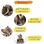 Global Grabbers New Buddha Statue showpiece Idol Home Decor Items for Living Room and Gifts (Stone White) - Fast Shipping to USA, Canada & India - Image 2