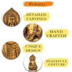 Global Grabbers New Sitting Buddha Statue showpiece Idol Home Decor Items for Living Room and Gifts (Golden 4) - Fast Shipping to USA, Canada & India - Image 3