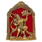 JaipurCrafts Metal Lord Hanuman Idol Statue for Home and Office Decor | Hanuman Ji Bajrang Bali Ki Murti for Home and Office Temple (7 x 8.5 Inches, Gold) (hanuman Ji) - Fast Shipping to USA & Canada - Image 2
