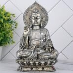 Global Grabbers New Sitting Buddha Statue showpiece Idol Home Decor Items for Living Room and Gifts (Antique Silver) - Fast Shipping to USA, Canada & India - Image 2