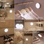 One94Store Motion Sensor Light for Home with USB Charging Self Adhesive Led Nightlight Rechargeable Body Sensor Wall Light for Bedroom, Stairs (Cool White, Pack of 2) - Plastic - Fast Shipping to USA & Canada - Image 2