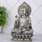 Global Grabbers New Sitting Buddha Statue showpiece Idol Home Decor Items for Living Room and Gifts (Antique Silver) - Fast Shipping to USA, Canada & India - Image 4