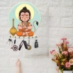 Webelkart Premium Bal Hanuman Wooden Key Holder Wall Mounted, Decorative Key Hanger with 7 Hooks,Key Chain Hanger for Home Decor (10" Inches) - Fast Shipping to USA & Canada - Image 3
