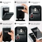 Xtore Outdoor Security Wall Mounted Key Storage Box | 4-Digit Password Key Box (Grey & Black Color) - Fast Shipping to USA & Canada - Image 4