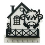 Webelkart Antique Designer Wooden House Keys Hanger Key Holder for Home/Office Decor, Key Holder with Mobile Charging Stand for Wall Decor Key Stand (8.5" Inches - Fast Shipping to USA & Canada - Image 5