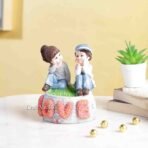 CraftVatika Love Couple Home Decorative Showpiece, Sitting Couple on Wall Sculpture Figurine Gift for Home Decor, Table Top, Couple, (3.5x3.5x4.6 Inches) - Fast Shipping to USA & Canada