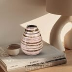 Xtore Marbled Ceramic VASE with Striped Pattern for Home Decor (Pack of 1, Brown) - Fast Shipping to USA & Canada - Image 5