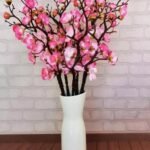 VRB DecTM 3 Pcs Artificial Cherry Blossom Flowers - Fake Plant for Home, Room, Office | Vase Decor | Decoration Items for Living Room (Pink) - Fast Shipping to USA & Canada
