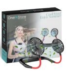 One94Store Portable Neck Fan - 1200mAh USB Rechargeable, 3-Mode, 7-Blade, Hands-Free Wearable Cooling New Fan, Up to 3 Hours Use for Travel, Office, Outdoor, Sports & Home (Black) - Fast Shipping to USA & Canada