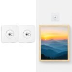 Xtore Wall Sticker Hooks | Ready to Hang Adhesive Hooks | Strong Sticky Hooks for Keys, Towels, Bags | No Drilling Required | White Square Design - Pack of 2 - Fast Shipping to USA & Canada