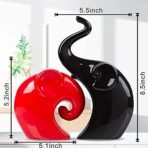 Xtore Home Decor Lucky Charm Elephant Couple | Piano Finish Ceramic Figures- (Set of 2 Piece, Red & Black) - Fast Shipping to USA & Canada - Image 4