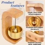 VRB Dec 1 Pcs Door Bell Magnetic Shopkeeper?s Bell - Wood & Brass Door Chime for Shop,Restaurant,Refrigerator & Home,Dopamine Door Bell, Self-Adhesive Magnetic Doorbell. (1 Pcs Standard Design) - Fast Shipping to USA & Canada - Image 3