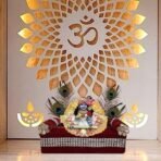 Xtore Beautiful Handmade Laddu Gopal Ji Singhasan/Chowki (Pack of 1, Maroon) - Fast Shipping to USA & Canada - Image 4