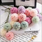 VRB Dec Polyester (5 Pcs Artificial Chrysanthemum Ball Hydrangea Fake Flowers Sticks Bunch for Home Decor,Room Decorations, Living Room Table Decoration Plants (Without Pot) (Peach) - Fast Shipping to USA & Canada - Image 4
