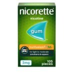 2 mg - Pack of 105 Gums : Nicorette Fruitfusion Gum 2 mg, 105 Pieces - Fast Shipping to USA & Canada