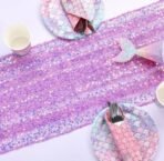 VRB Dec 1 MTR 40 Inch Net White Cloth for Decoration,Baby Photoshoot Props Cloth for Decoration,Parties,Costumes, Gift Packing,Party Decor,Backdrop for Wedding mandap,Pooja (Purple Tikli, 1 MTR) - Fast Shipping to USA & Canada - Image 4