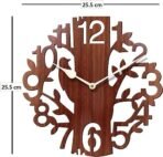 Sehaz Artworks Wall Watch for Home | Wooden Wall Clock for Living Room Stylish Wall Clock | Analog Clocks for Home - 10 Inch Brown - Fast Shipping to USA & Canada - Image 2