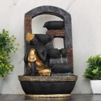 Global Grabbers Polyresin Table Top Indoor Outdoor Water Fall Fountain with LED Lights Home Decor Decoration Gift Gifting Items-GOL_GRY-BG27-(000) - Fast Shipping to USA, Canada & India - Image 2