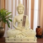 Global Grabbers New 25 Centimetre Meditating Sitting Buddha Statue showpiece Idol Home Decoration Items for Living Room Decor and Gifts (Cream) - Fast Shipping to USA, Canada & India - Image 5