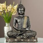 Global Grabbers New 25 Centimetre Meditating Sitting Buddha Statue showpiece Idol Home Decoration Items for Living Room Decor and Gifts (Antique Golden) - Fast Shipping to USA, Canada & India - Image 4