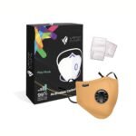 Xtore Certified N99 FDA CE Washable Mask with Replaceable 5 layer filter (1 mask 2 Filter, Apricot Orange) - Fast Shipping to USA & Canada