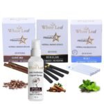 White Leaf Herbals Clove, Regular & Mint Flavour Cigarette, Tobacco and Nicotine Free Herbal Smoke Sticks Pack of 3 (60 Sticks 100ML Shot) - Fast Shipping to USA & Canada