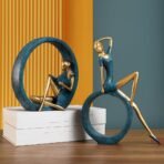 Xtore Stylish Resin Girl Sculptures for Home Decor (Pack of 2, Light Green) - Fast Shipping to USA & Canada